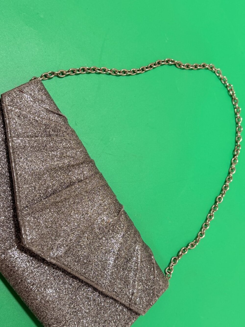Icing Convertible Pleated Silver Glitter Envelope Clutch/shoulder Evening Bag - Picture 3 of 8
